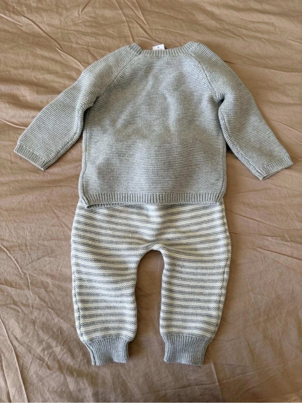 Carter's Light Gray Knit Baby Sweater 9M